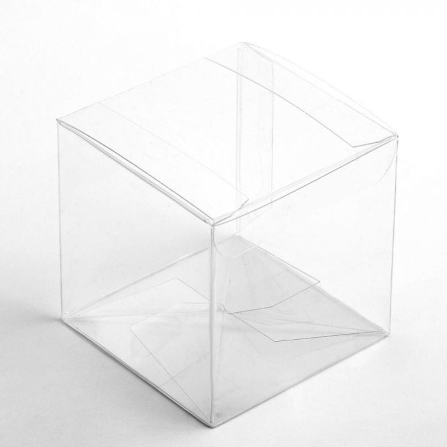 Clear Cube Gift Box 100 x 100 x 100mm On The Cake Front